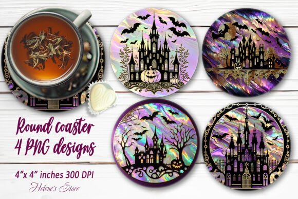 Download Happy Halloween Design Round Coasters - Happy halloween design Collection
