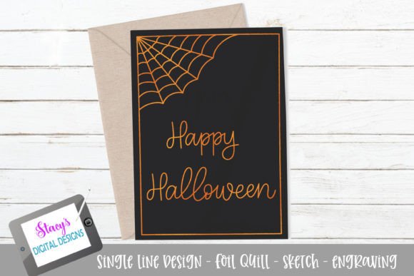 Download Single Line Happy Halloween Design - Happy halloween design Collection