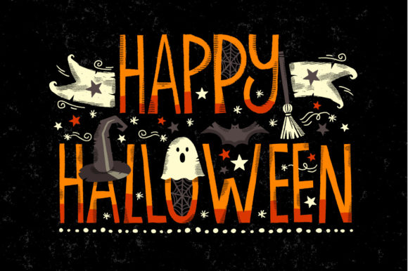 Download Happy Halloween Lettering Background - Happy Collection