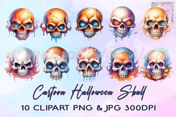 Download Cartoon Halloween Skull Clipart - Skull Collection
