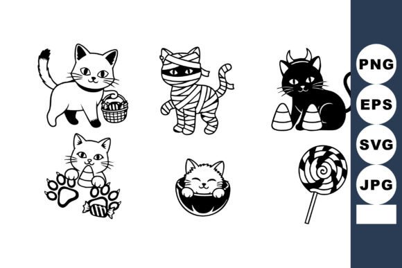 Download Cute Halloween Cats with Candy Basket Mu - Cute halloween Collection