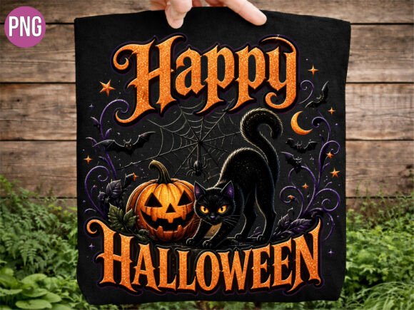 Download Happy Halloween Black Cat Pumpkin PNG - Happy Collection