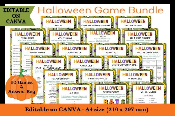 Download Halloween Party Game Bundle - Editable - Halloween party Collection