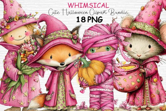 Download Whimsical Cute Halloween Clipart Bundle - Cute halloween Collection