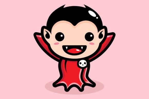 Download Cute Vampire Celebrating Halloween Party - Premium Resources