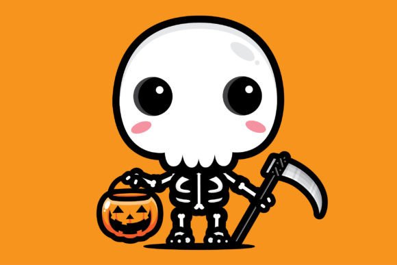 Download Cute Skull Celebrating Halloween Party - Premium Bundle