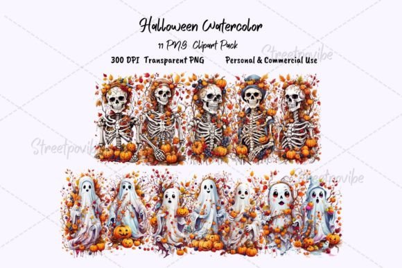 Download Halloween Skull Ghost PNG Pack Clipart - Skull Collection