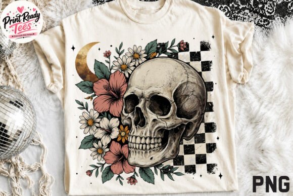 Download Trendy Gothic Floral Halloween Skull PNG - Skull Collection