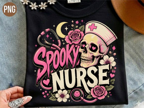 Download Spooky Nurse Halloween Skull T-shirt PNG - Skull Collection