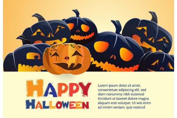 Download Happy Halloween Black Pumpkins Poster. C - Happy Collection