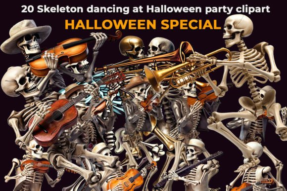 Download Skeleton Dancing at Halloween Party - Premium Resources